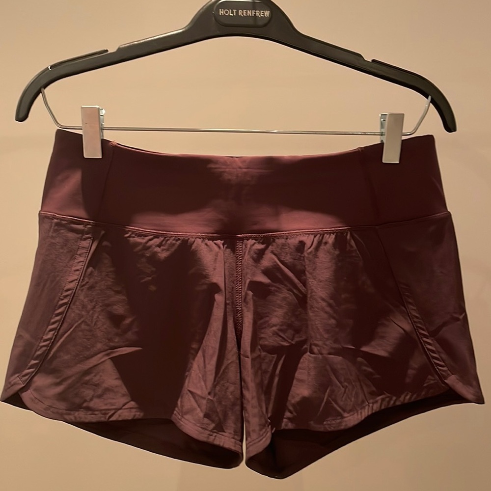 Lululemon womens, running short, burgandy, sz 6. Lightly worn.